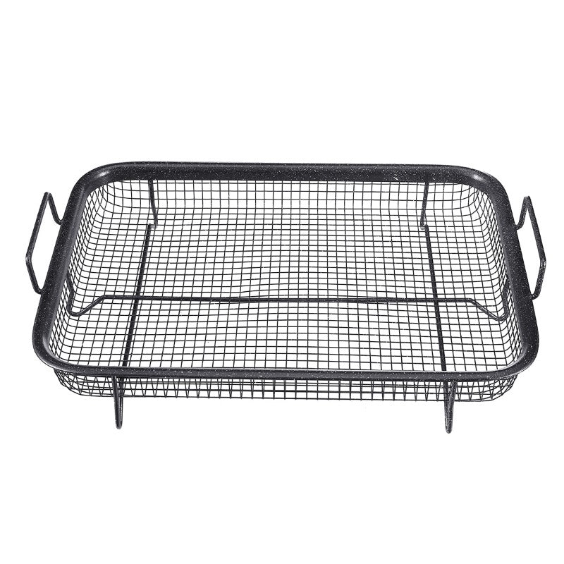 Black Non Stick Mesh Pan Oven Baking Grill Tray Basket