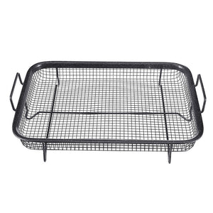 Black Non Stick Mesh Pan Oven Baking Grill Tray Basket