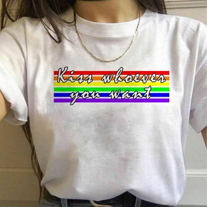 House Of Dasein 17 Designs Gay Pride Rainbow Harajuku Shirts For Women