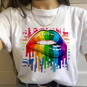 House Of Dasein 17 Designs Gay Pride Rainbow Harajuku Shirts For Women