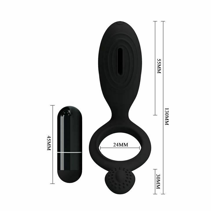 House Of Dasein Black Stretchy Cock Clitoral Vibrator Pretty Love Penis Ring Couples