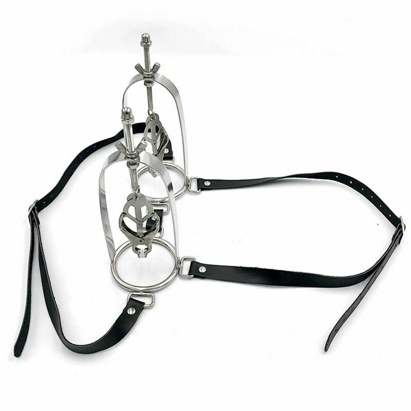 House Of Dasein Breast Harness Metal Nipple Clamps Torture Play Bdsm Bondage Restraints