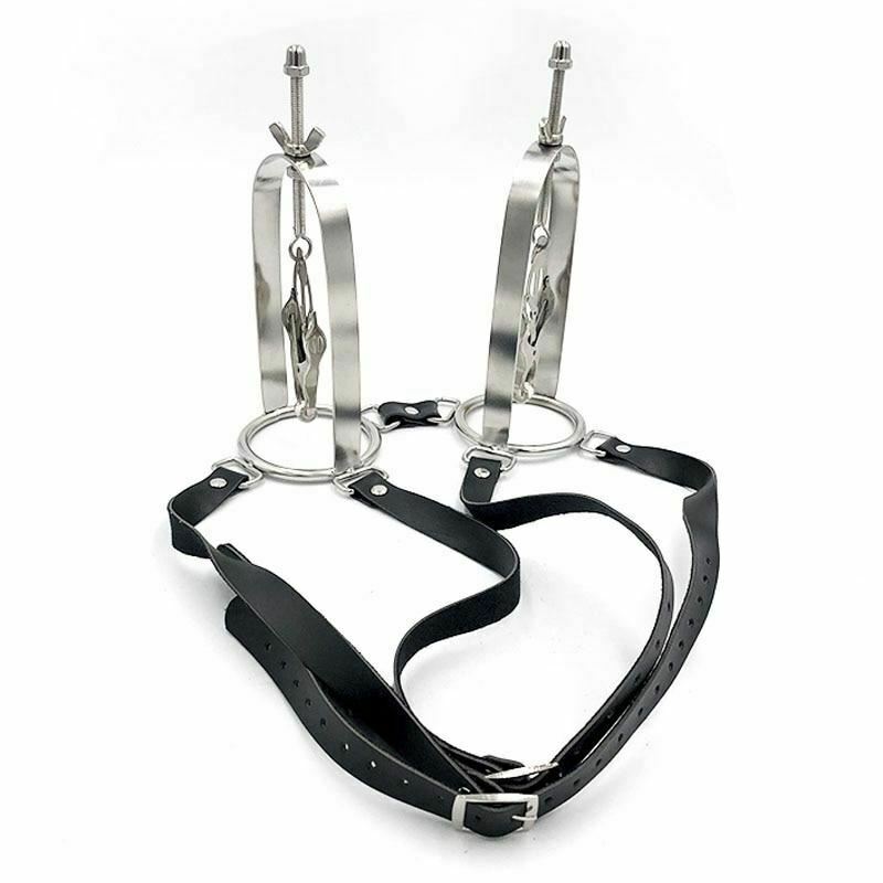 House Of Dasein Breast Harness Metal Nipple Clamps Torture Play Bdsm Bondage Restraints