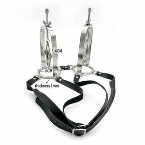 House Of Dasein Breast Harness Metal Nipple Clamps Torture Play Bdsm Bondage Restraints