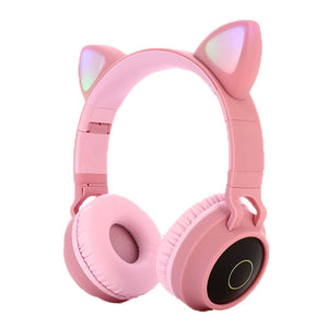 Cute Led Wireless Bluetooth 5.0 Headphones Kids Headset