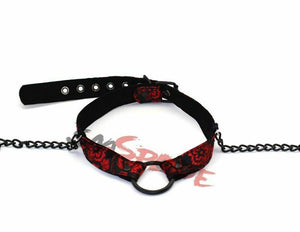 House Of Dasein Floral Cloth Metal Ring Gag Nipple Clamps Black Chain Bdsm Bondage Restraints