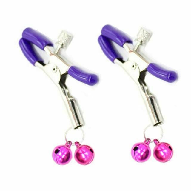 House Of Dasein Pink Double Bells Adjustable Nipple Clamps Bondage Restraints Bdsm Kink Fetish