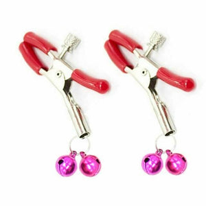 House Of Dasein Pink Double Bells Adjustable Nipple Clamps Bondage Restraints Bdsm Kink Fetish