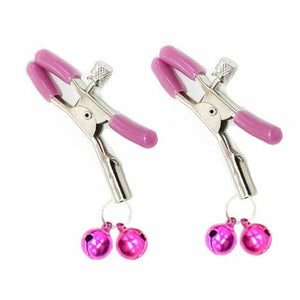 House Of Dasein Pink Double Bells Adjustable Nipple Clamps Bondage Restraints Bdsm Kink Fetish