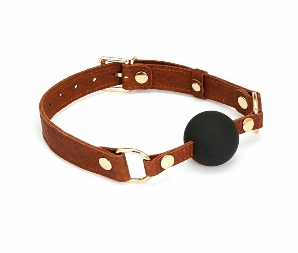House Of Dasein Brown Leather Ball Bdsm Bondage Mouth Chastity Gag Fetish
