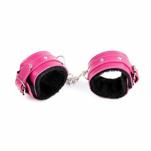 House Of Dasein Handcuffs Pink With Black Plush Adjustable Wrist Cuffs Bdsm Restraints Bondage