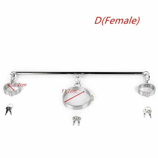 Metal Spreader Bar Cuffs Collar Bondage Restraint Kits Slave Shackles Set Bdsm