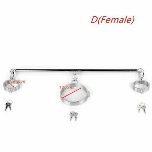 Metal Spreader Bar Cuffs Collar Bondage Restraint Kits Slave Shackles Set Bdsm