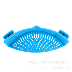 Silicone Saucepan Strainer Clip Liquid Draining Kitchen Utensil