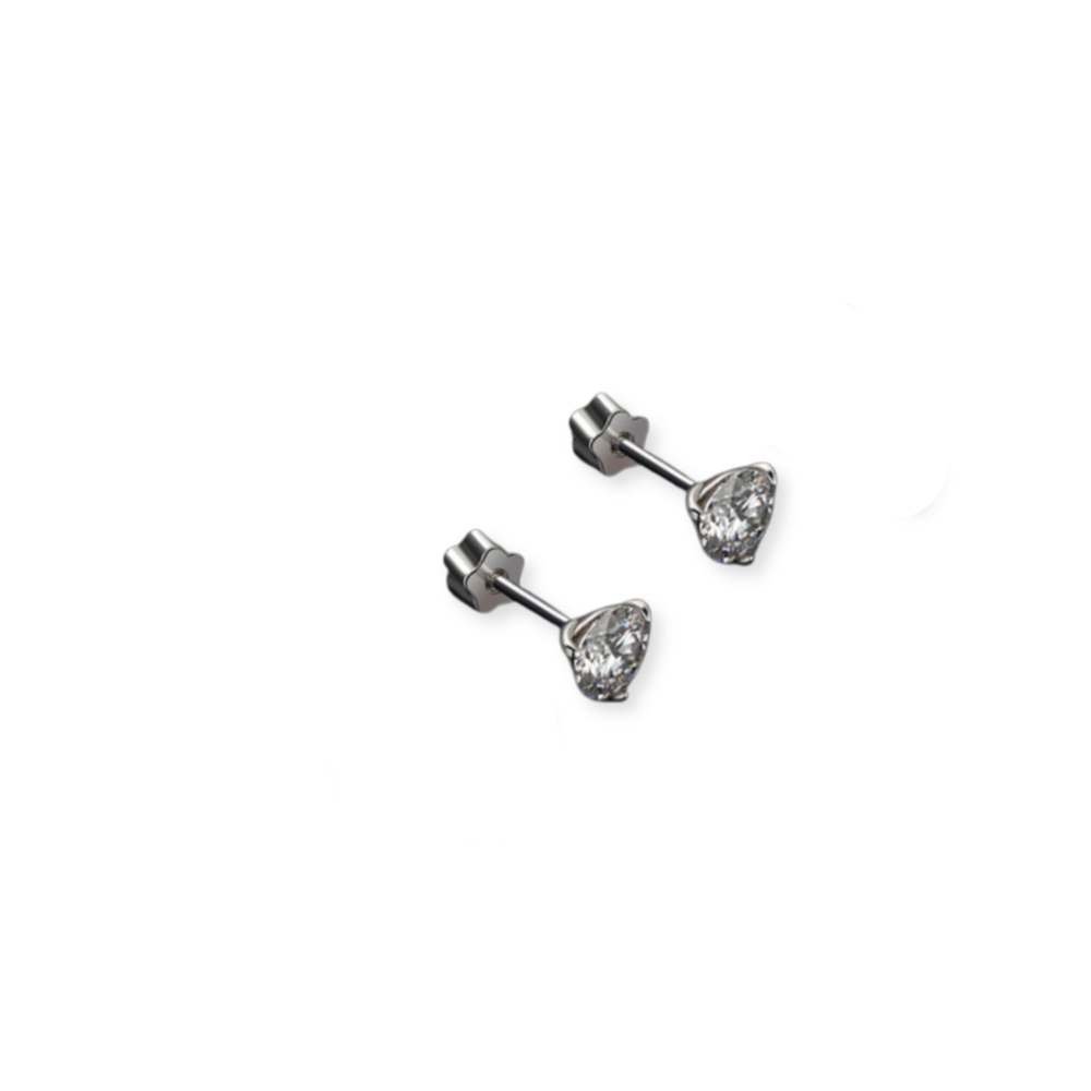 Veile Studios Silver Charm Simple Elegant Sparkling Moissanite Earrings Three Claw Design