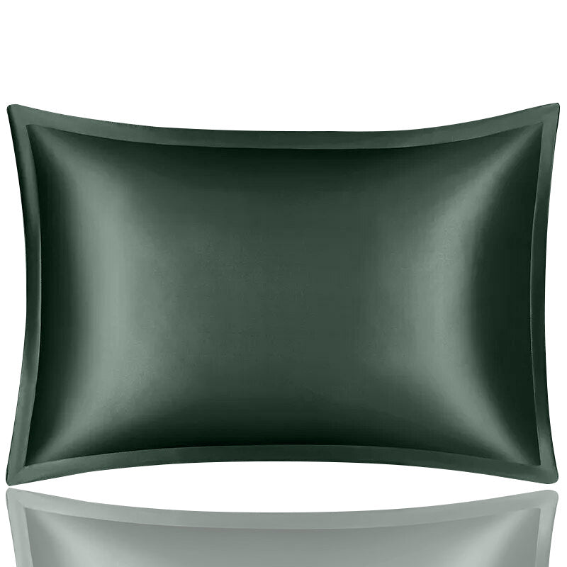 Pillowcase 50X90cm Green Pure Real Silk For Comfortable Home
