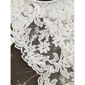 Curtain White Rod Pocket Modern Embroidered Sheer Curtains For Garden