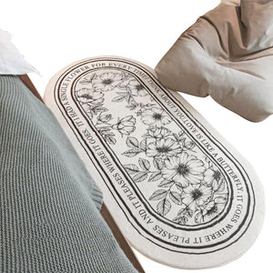 Imitation Cashmere Oval Bed Front Mat Light Luxury Ins Style Carpet