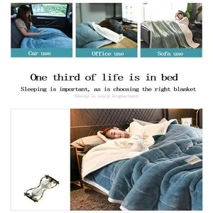 Light Grey Fleece Blanket Autumn Winter Warm 3 Layers Flannel 150X200cm