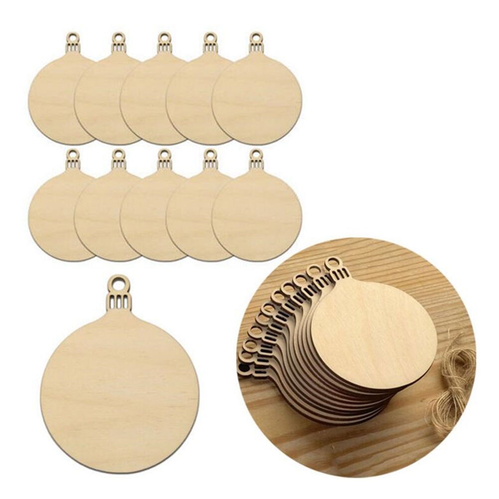 50Pcs Diy Wooden Bauble Christmas Decorations