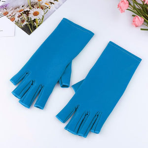 Manicure Uv Protection Gloves Half Finger Clothing In Various Colours