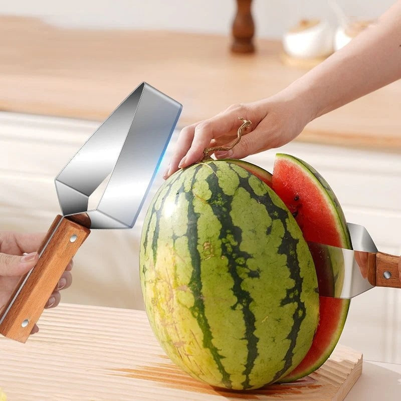 New Watermelon Splitter Cutting Artifact 430 Stainless Steel Piece Household Melon Triangle Knife Fruit Kitchen Gadgets