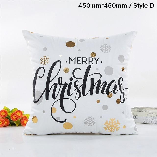 Decorative Gold And White Soft Christmas Cushion Covers