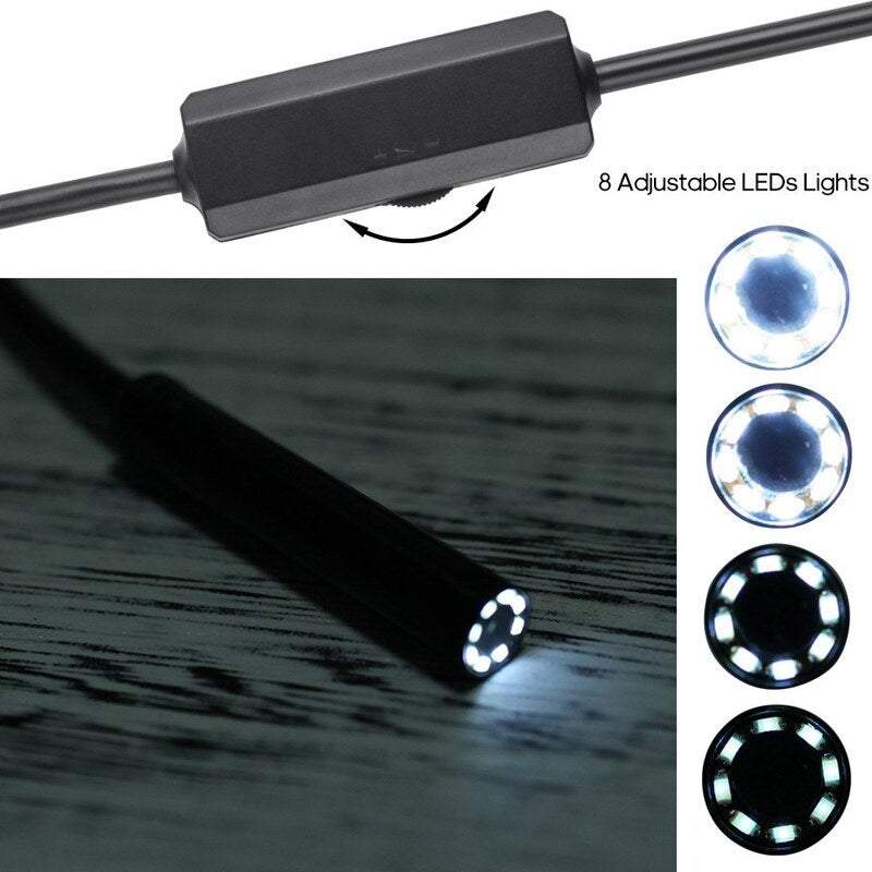 Mobile Phone 2M 1200P Endoscope Borescope Wi Fi Inspection Camera Built 8Pcs Leds 8Mm Lens Ip68 Waterproof Industrial Co