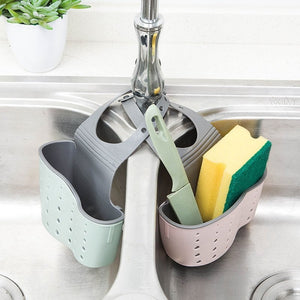 Adjustable Kitchen Storage Rack Drain Basket For Sink Faucet Hanging Green