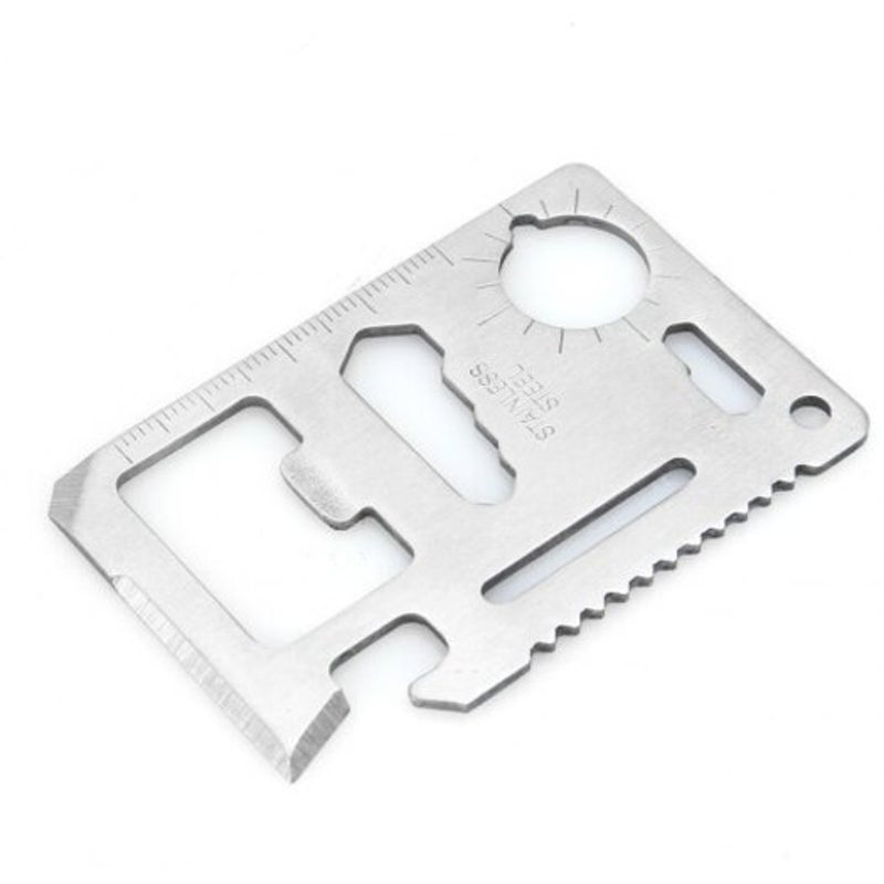 Card Style Stainless Steel Multifunctional Tool Survival Pocket Silver