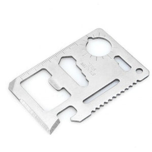 Card Style Stainless Steel Multifunctional Tool Survival Pocket Silver