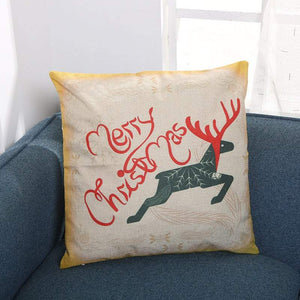 Christmas Led Lights Linen Cushion Covers Home Bed Sofa Decor