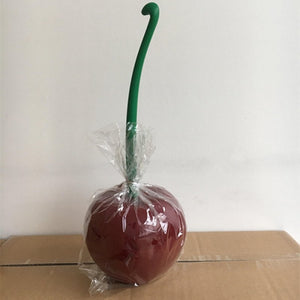 Creative Cherry Toilet Brush Set Plastic Wine Red Green Handle White Head