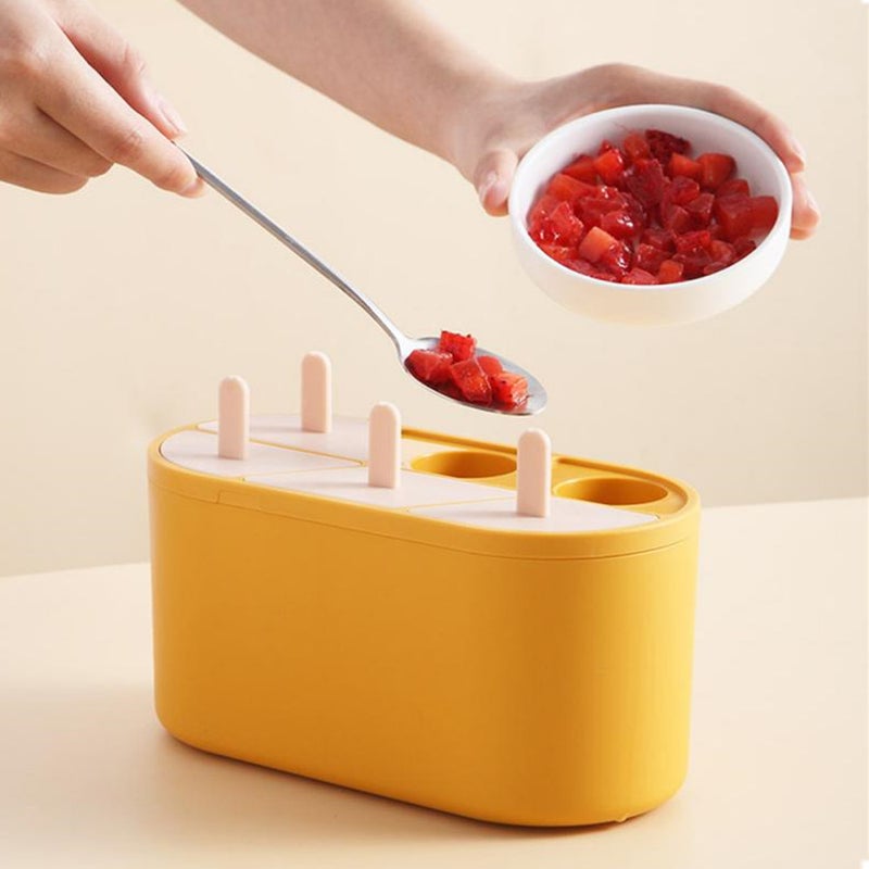 2Pcs Food Safe Ice Cream Molds 6 Cell Frozen Cube Popsicle Maker Diy Homemade Freezer Lolly Mould Kitchen Gadgets