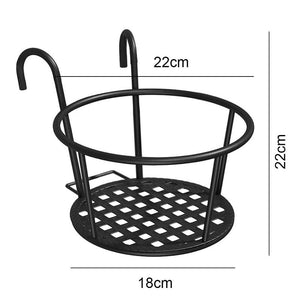 2Pcs Iron Flower Pot Plant Hanging Baskets Rack Garden Bonsai Balcony Flowers Planting Tools Holder Hook Bracket