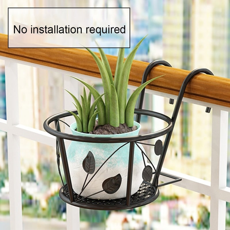 2Pcs Iron Flower Pot Plant Hanging Baskets Rack Garden Bonsai Balcony Flowers Planting Tools Holder Hook Bracket