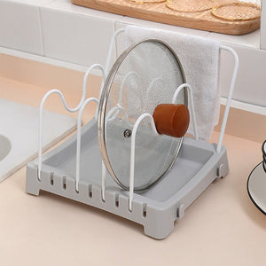 2Pcs Lid Storage Rack Kitchen Countertop U Groove Bracket Detachable Pot Holder