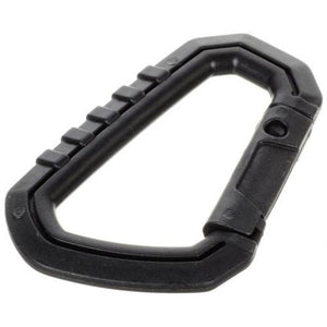 2Pcs Plastic Steel Quick Release Carabiner Black