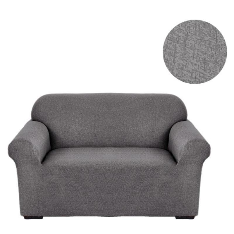 2 Seater Sofa Cover Solid Gray Style Protection For Living Room Chair Slipcover