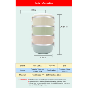 2/3/4 Layers Stainless Steel Thermal Lunch Boxes Portable Food Container