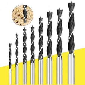 3 10Mm Three Point Woodworking Drill Board Hole Reamer 8Pcs Silver