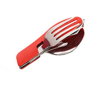 3In1 Outdoor Tableware Camping Utensil Stainless Steel Fork Knife Spoon Bottle Opener