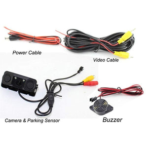 Car Accessories 3 In 1 Reversing Kit Smart Rearview Detector Sensor Camera Video Parking Backup View Sensors Buzzer Alar