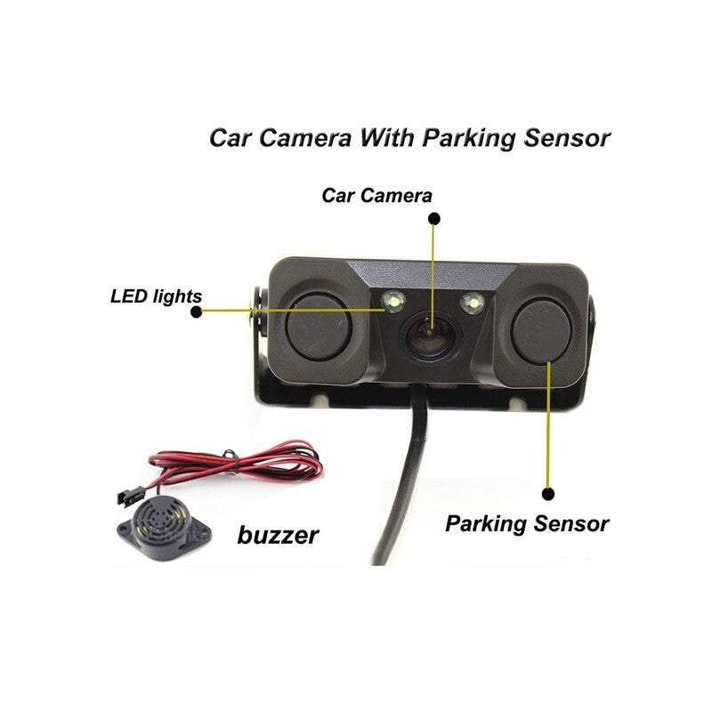 Car Accessories 3 In 1 Reversing Kit Smart Rearview Detector Sensor Camera Video Parking Backup View Sensors Buzzer Alar