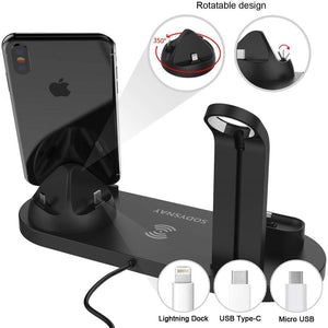 Charging Usb 3 In 1 Wireless Dock For Apple Watch And Airpods