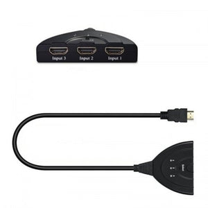 3 In1 Port 1080P Hdmi Auto Switch Hub With Cable Black