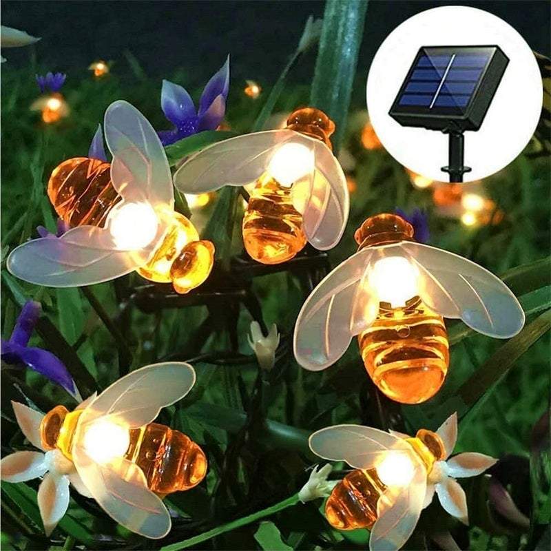 Strip Lights 30 Led Honey Bee Outdoor Solar Powered String