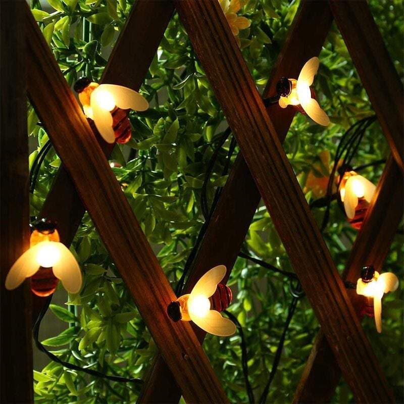 Strip Lights 30 Led Honey Bee Outdoor Solar Powered String