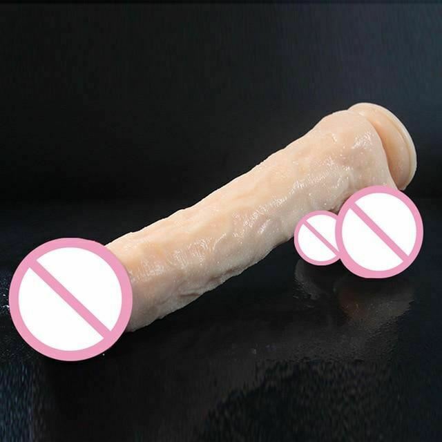 Long Realistic Dildo Big Penis Dong Lifelike Cock And Balls Strong Suction