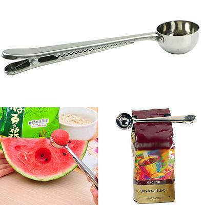 Multi Purpose Stainless Steel Coffee Scoop With Clip